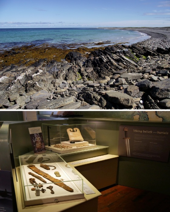 В сентябре 1991 года было обнаружено захоронение лодки викингов на каменистом участке пляжа острова Сандей.