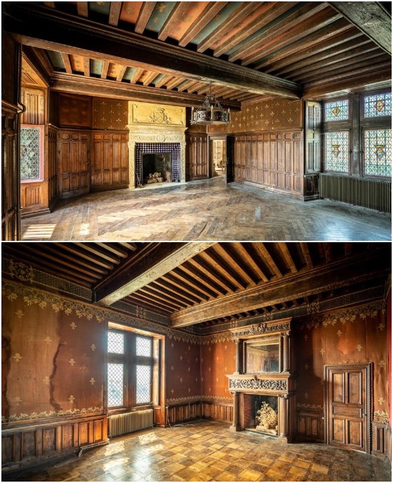 В интерьерах сохранилось множество старинных элементов (Chateau De Bonneval, Франция).
