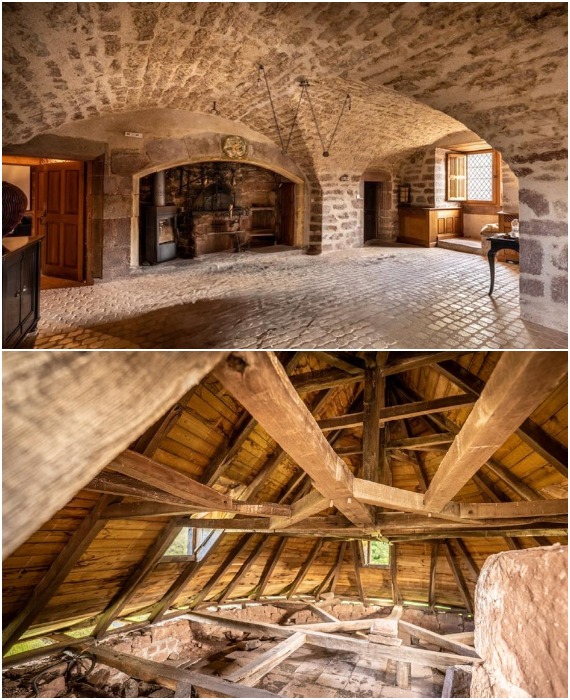 Удручающее состояние интерьеров старинного замка (Юг-Пиренеи, Франция).