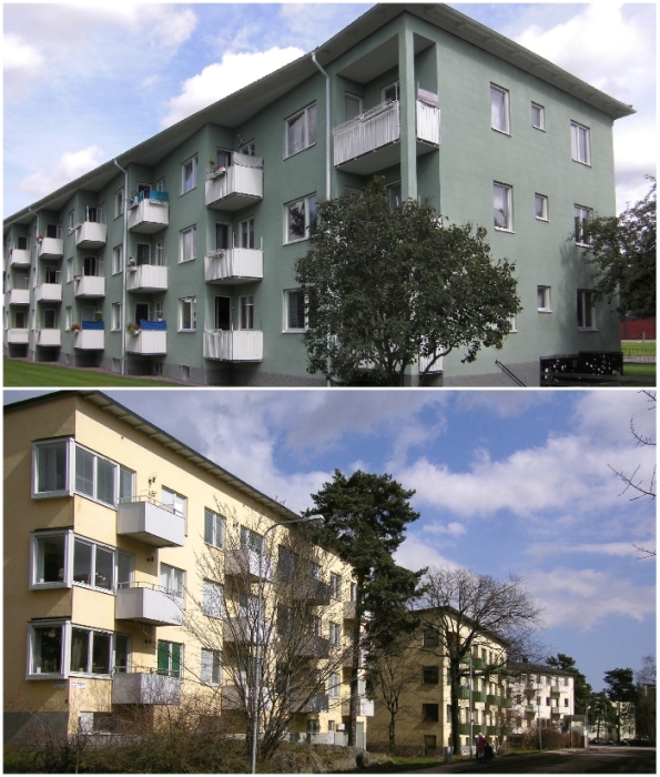 Презентабельный вид бюджетного жилья поддерживается жилищным управлением и коммуной. 