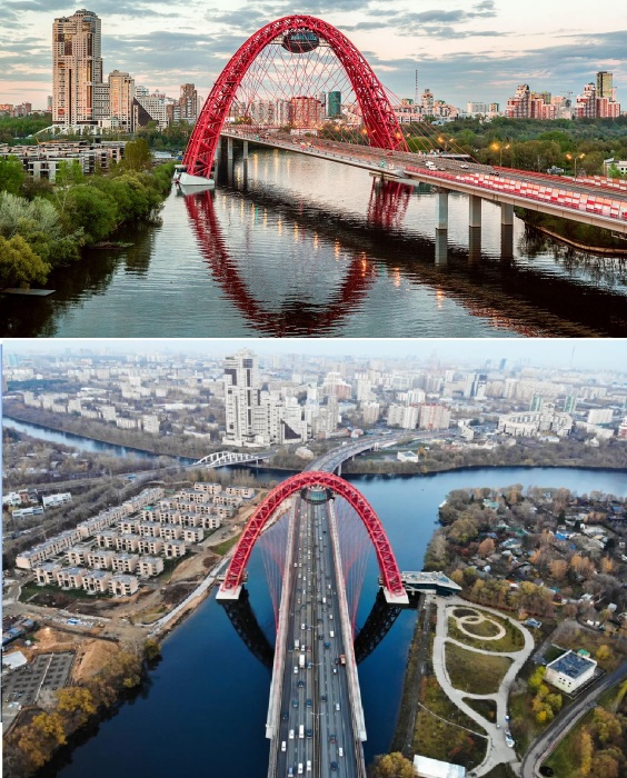 Живописный мост – уникальное сооружение, аналогов которому больше нет нигде в мире (Москва).