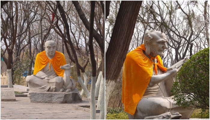 Скульптуры современных мастеров дополняют коллекцию древних изваяний (Парк тысячи Будд, Китай).
