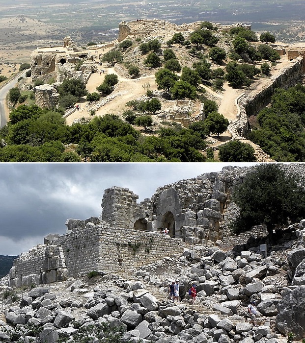 Чтобы попасть на территорию крепости, туристам придется преодолеть сложный путь (Nimrod Fortress National Park, Израиль).