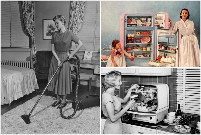 Изобилие продуктов, наличие холодильника и бытовой техники значительно упрощало жизнь американской женщины.
