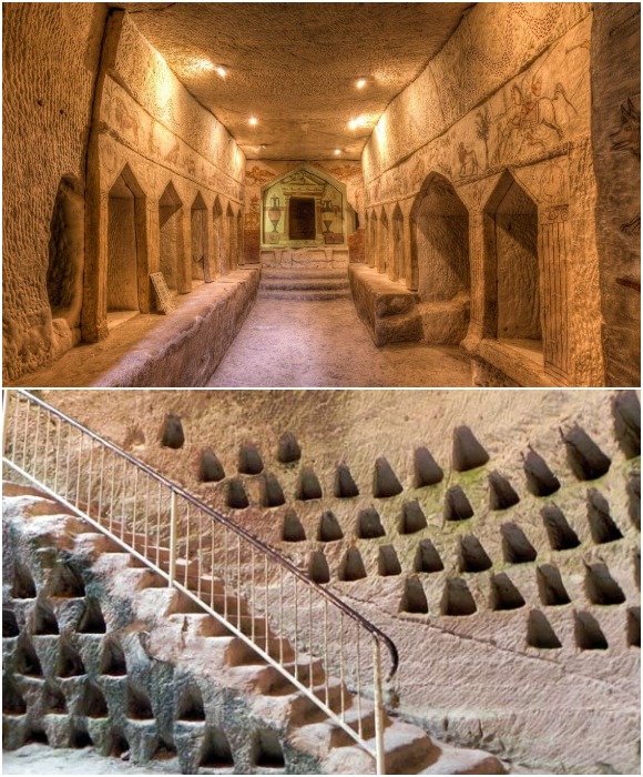 В подземном городе есть свой храм, амфитеатр и масса общественных зон с уникальной эстетикой (Бейт-Гуврин и Мареша, Израиль).