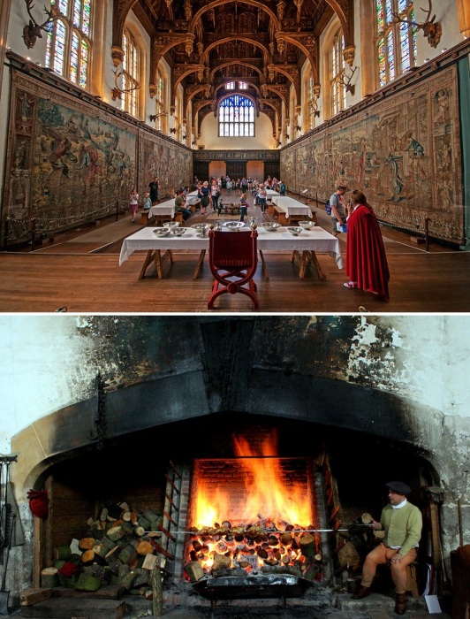 Чтобы накормить огромную армию гостей, 200 поваров работали без отдыха, на самых больших кухнях в мире (Hampton Court Palace, Великобритания).