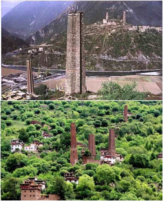 В Гарзе, в долине реки Даду сохранились уникальные каменные башни, точный возраст, происхождение и назначение которых остаются загадкой (The Himalayan Towers, Китай).