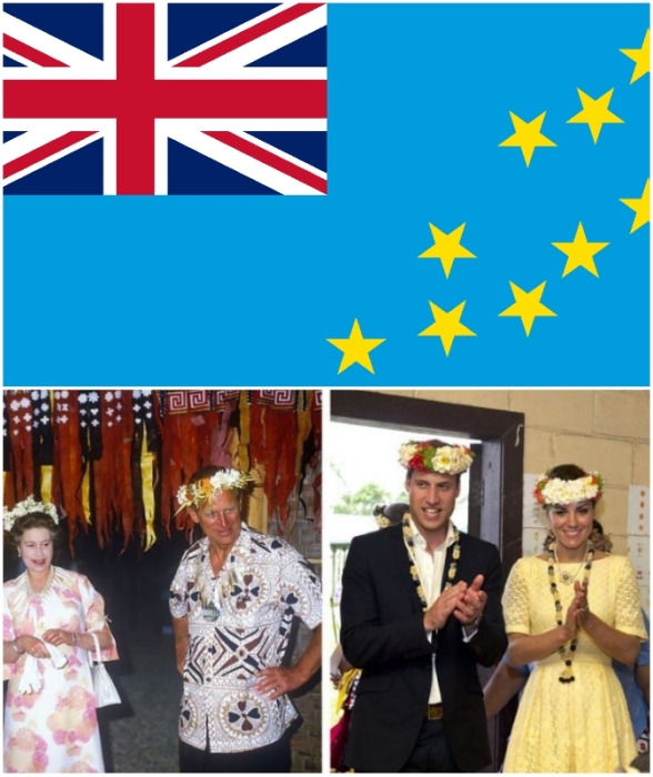 Островное государство Тувалу поддерживает дипломатические отношения с 28 странами мира и формально подчиняется королеве Елизавета II.