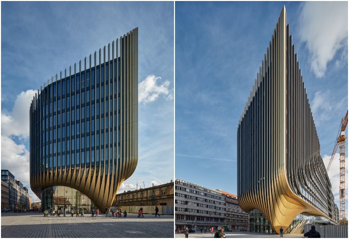 Комплекс The Masaryčka building спроектирован в фирменном стиле Захи Хадид.