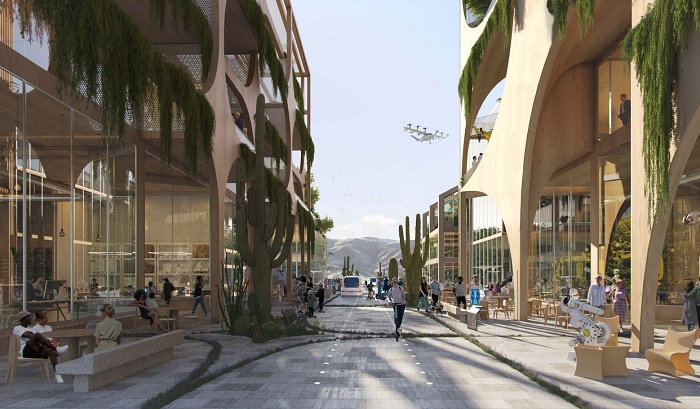 В приоритете будут пешеходные улицы, хотя планируют использовать экологичный транспорт и дроны для доставки малогабаритных грузов (концепт Telosa). | Фото: es-us.finanzas.yahoo.com.