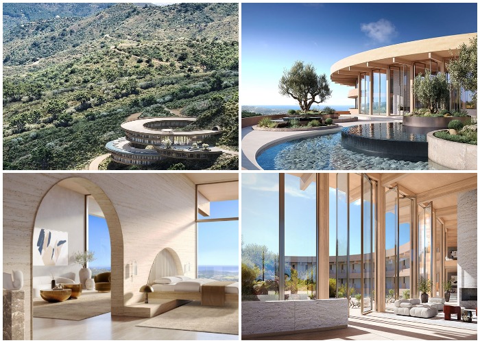Концепт эко-отеля Resort Air, круглые корпуса которого «вырастают» из живописного холма Кипра (рендеринг от Kyriakos Tsolakis Architects).