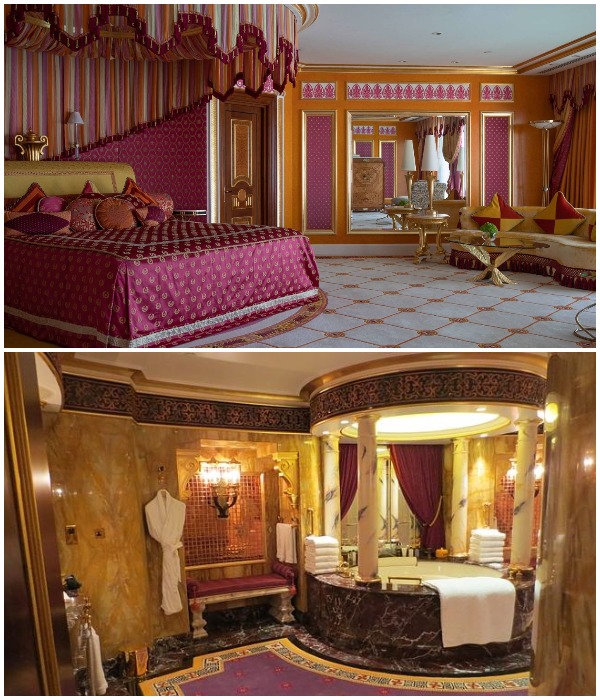 Спальня и ванная комната женской половины The Royal Suite (Burj Al Arab, Дубай). 