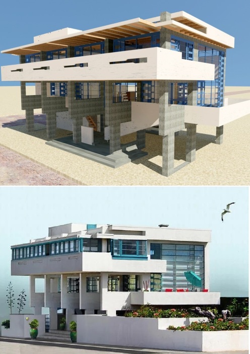 При строительстве Lovell Beach House использовал экспериментальные методы заливки бетонных балок, которые удешевили и ускорили процесс возведения объекта.