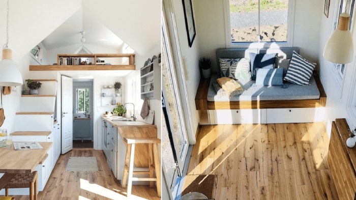 Просторная и открытая планировка привносит в дом ощущение простора, уюта и тепла (мобильный дом Nordic).