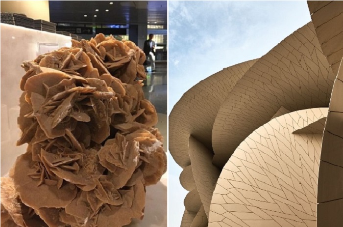 Здание Национального музея Катара вдохновлено структурой розы пустыни (Доха, Катар). 