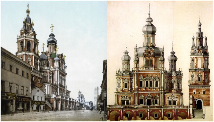 Церковь Успения Пресвятой Богородицы на Покровке – один из ярчайших архитектурных памятников нарышкинского барокко, появившихся в 1696—1699 гг. (снесена в 1936 году).