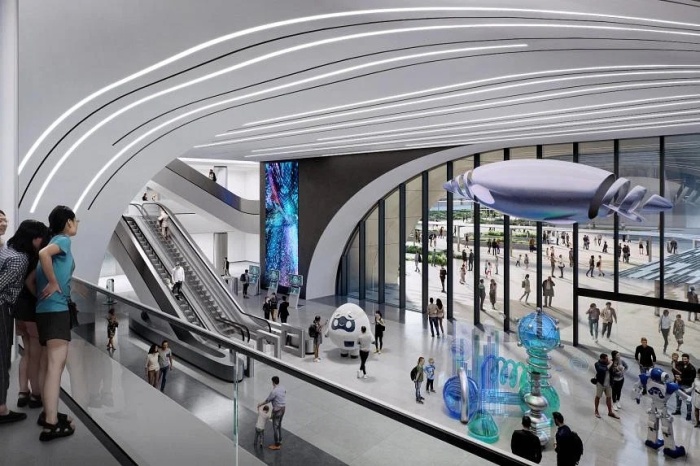 Станция метро «Китайский сад», благодаря которой посетители попадут к новому Научному центру, сможет похвастаться обновленным дизайном (концепт Science Center). | Фото: channelnewsasia.com.