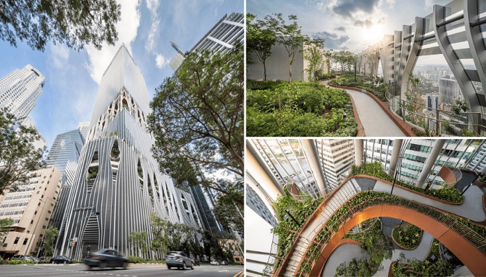 Сингапурский небоскреб может похвастаться благоухающими садами и сельхозугодьями на крыше (CapitaSpring). 