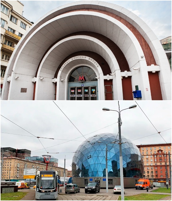 Одна из станций метро и Диспетчерский пункт на пересечении улицы Алабяна и Волоколамского шоссе (проекты Николая Шумакова).