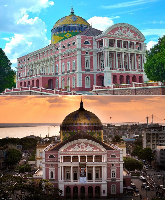 Смешение стилей в планировке и оформлении здания оперного театра всегда вызывало множество споров и критики (Teatro Amazonas, Бразилия).