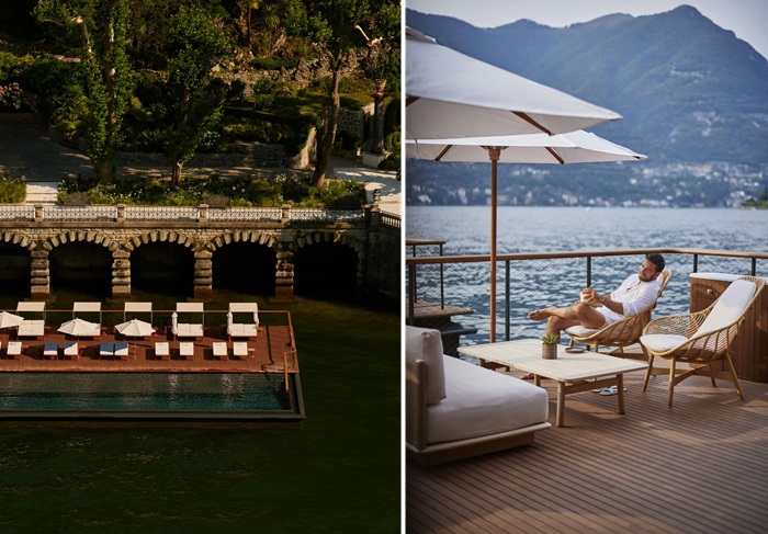 Плавучий пейзажный бассейн дарит беспрецедентные ощущения от водных развлечений и окружения (Mandarin Oriental, Италия).