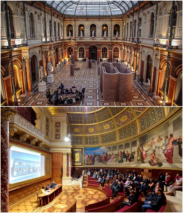 Интерьер главных залов административного корпуса Национальной школы изящных искусств (Париж, Франция).