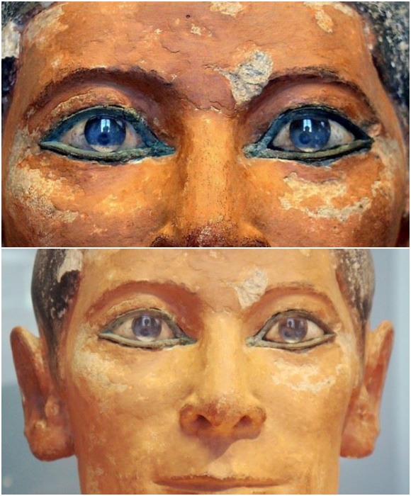 Зрачки глаз статуй, сделанные из горного хрусталя с точностью повторяют структуру человеческого глаза.