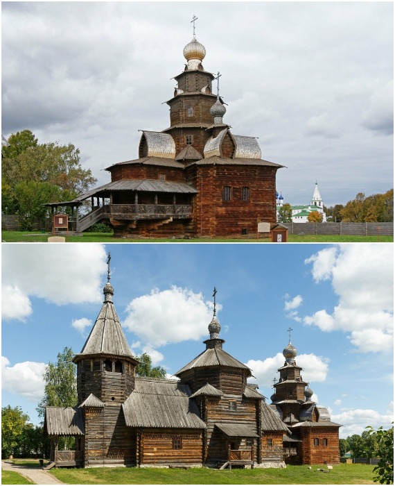 Деревянные храмы стали местом притяжения для туристов и горожан (Музей деревянного зодчества, Суздаль).