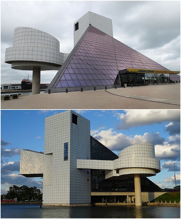 Монументальные формы Rock and Roll Hall of Fame and Museum как нельзя лучше подчеркивают значимость рок-н-ролла для Соединенных Штатов (Кливленд, штат Огайо). 
