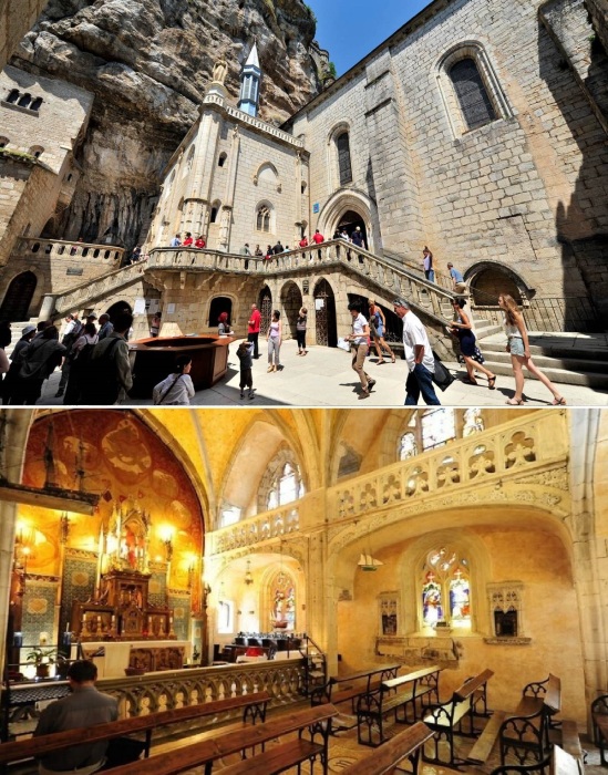 Часовня Нотр-Дам – главная святыня средневекового города, куда устремлялись потоки паломников многие века подряд (Rocamadour, Франция).