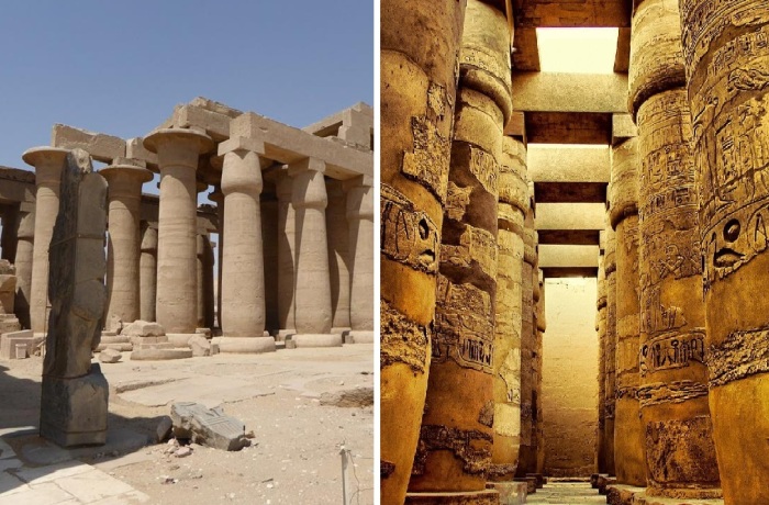 Самыми удивительными элементами храмов Древнего Египта являются массивные колонны.