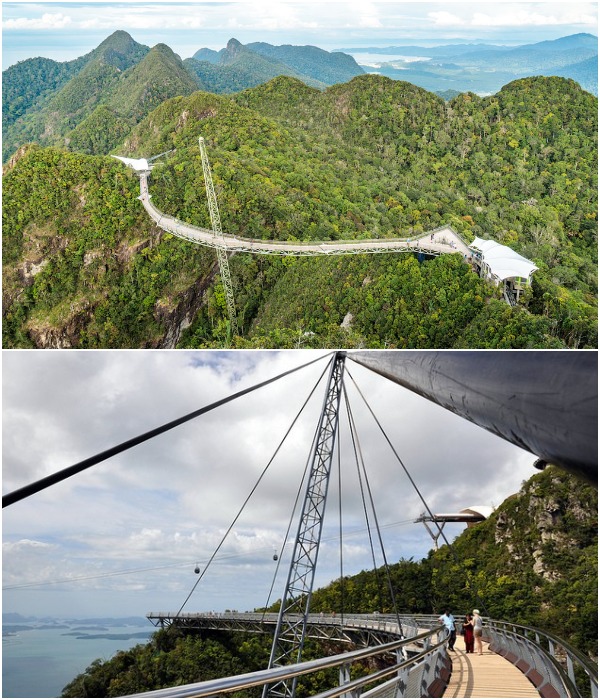 Вантовый мост Langkawi Sky Bridge возводился сугубо как туристический объект, привлекающий любознательных путешествующих на остров Пулау Лангкави (Малайзия).