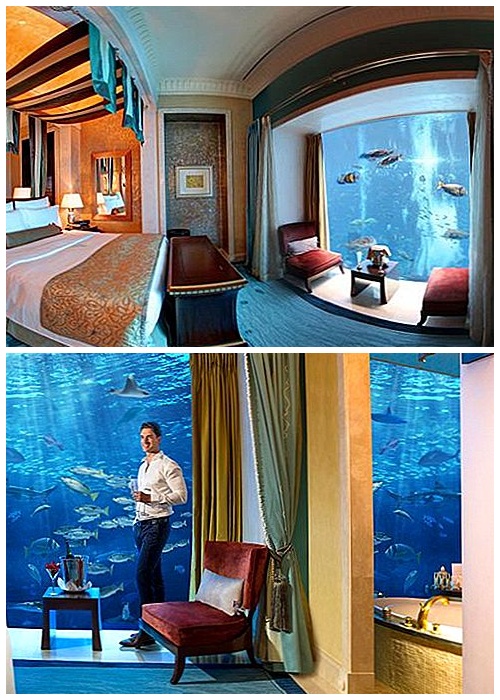  Роскошный отель Атлантида имеет подводную комнату «Палм» (Дубай).