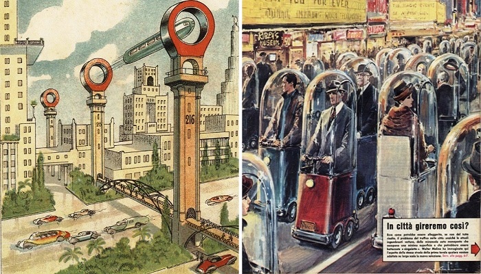 Таким люди видели транспорт будущего 100 лет назад.