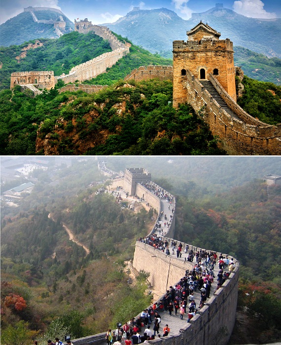 Великая Китайская стена возводилась на протяжении многих столетий в различных районах империи разными царствами/династиями.