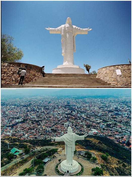 Статуя Иисуса Христа в Кочабамбе на 2,5м. выше, чем в Рио-де-Жанейро (Боливия). | Фото: lookmytrips.com/ travel.sygic.com.