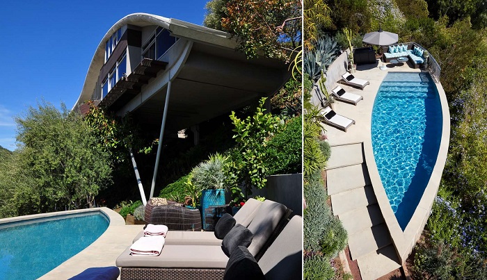 В 2008 году среди роскошной зелени появился бассейн, такой же формы, что и сам дом (The Rainbow House, Лос-Анджелес).