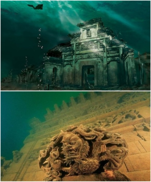 Древний город Шичен был затоплен в 1959 г. из-за строительства ГЭС (Китай). | Фото: tour2go.ru.