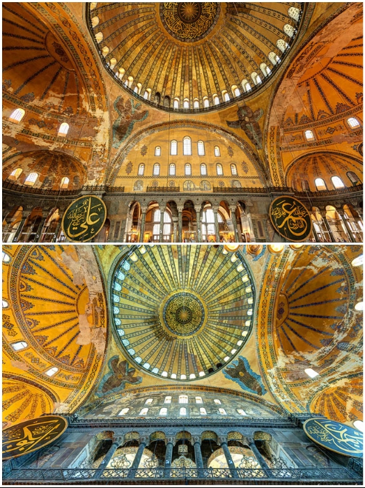 Купол Собора Святой Софии взметнулся над землей на 56,6 м (Стамбул, Турция). | Фото: philologist.livejournal.com. 
