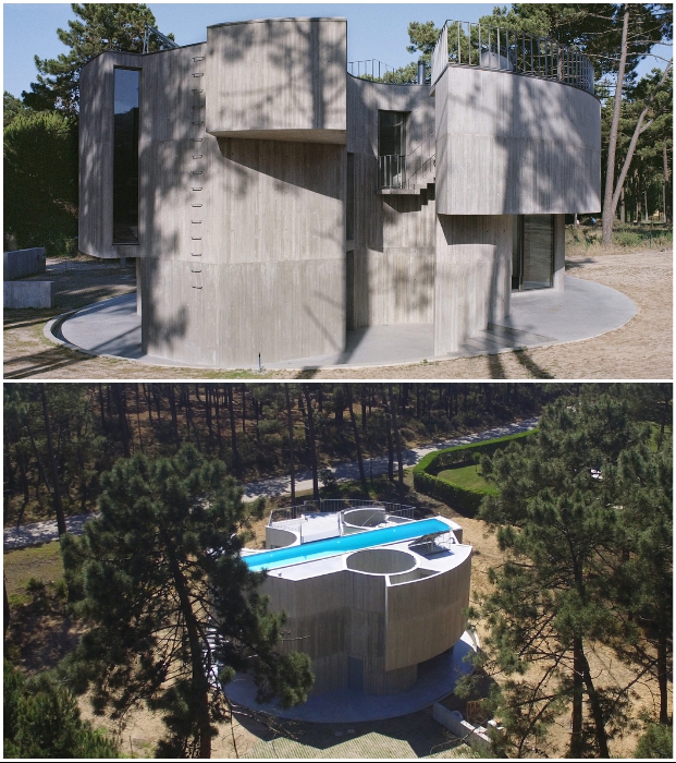 Португальцы построили дом для интровертов: у него нет наружных окон, зато есть бассейн на крыше («Casa Trevo», Португалия). | Фото: archdaily.com/ doubleostudio.com.