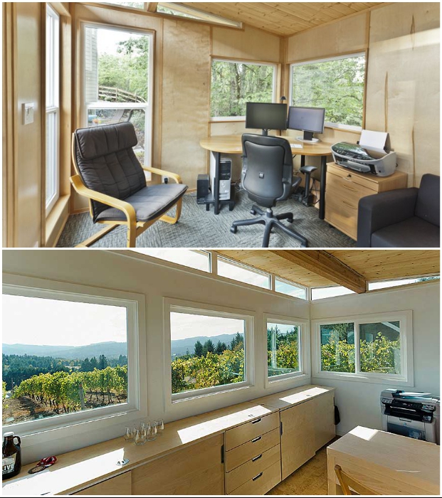Отдельно стоящий домашний офис – идеальное место для творчества и особо ответственной работы («Modern-Shed»). | Фото: modern-shed.com.