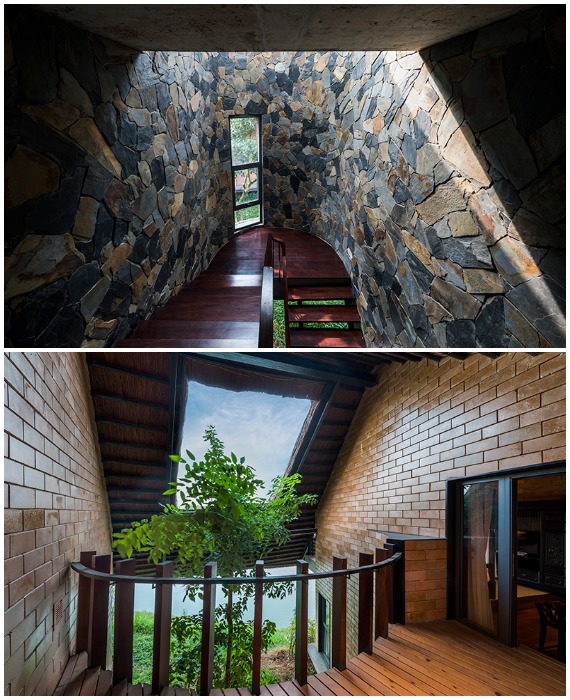 Винтовая лестница, обвивающая живое дерево, приведет в главную спальню (Mr. Hung’s house, Вьетнам).