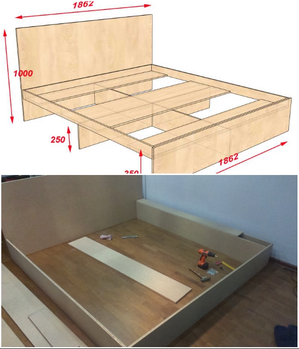 Инструкция о том, как сделать деревянную кровать своими руками