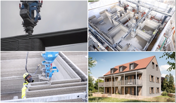 В Германии заканчивается печать многоквартирного дома с помощью самого быстрого 3D-принтера в мире. © HeidelbergCement Deutschland.