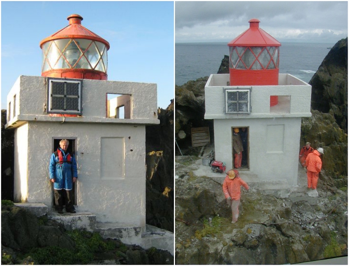 Время от времени на маяк отправляется группа специалистов для проверки работы всех систем (Thridrangar Lighthouse, Исландия). | Фото: helisimmer.com/ bigpicture.ru.