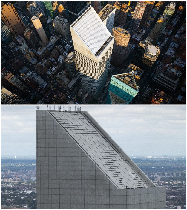 На верхних этажах башни установили инерционный демпфер (Сiticorp Center, Манхэттен).