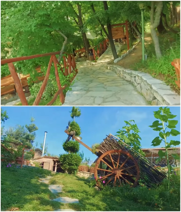 Из каждого номера есть выход на зеленую территорию внутреннего двора и ферму (Mrizi i Zanave Agroturizеm, Албания). | Фото: youtube.com, © Egon Musliu.