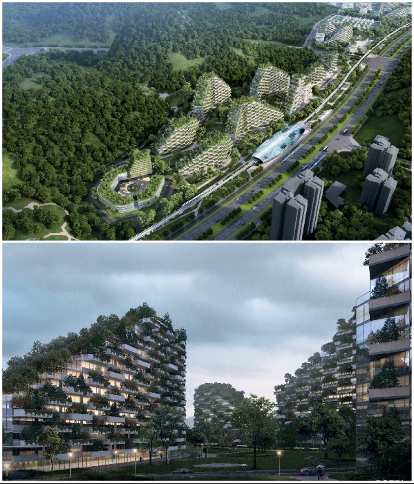 Китай ведет строительство уникального «города-леса», спроектированного архбюро Stafano Boeri Architetti. | Фото: hdfashion.tv/ vertaki.com.ua.