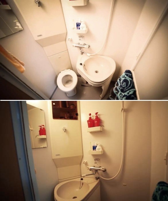 Японцы разработали многофункциональные ванные комнаты, в которых можно спрятать даже унитаз. | Фото: vdomax.ru.