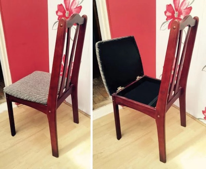 Обычный с виду стул тоже может стоять на охране ценных вещей.